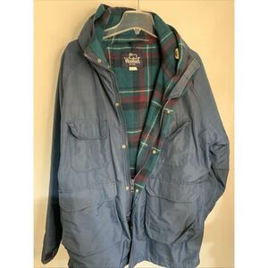Vintage Woolrich Wool Nylon Pockets‎ Warm Hooded  Zip Jacket Mens - Size XL-